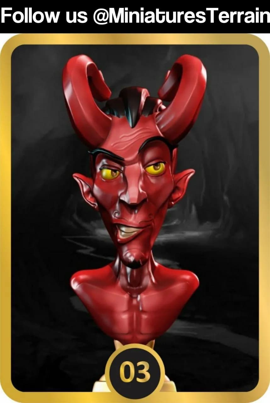 STL - Busto de Demonio Rojo Estilizado