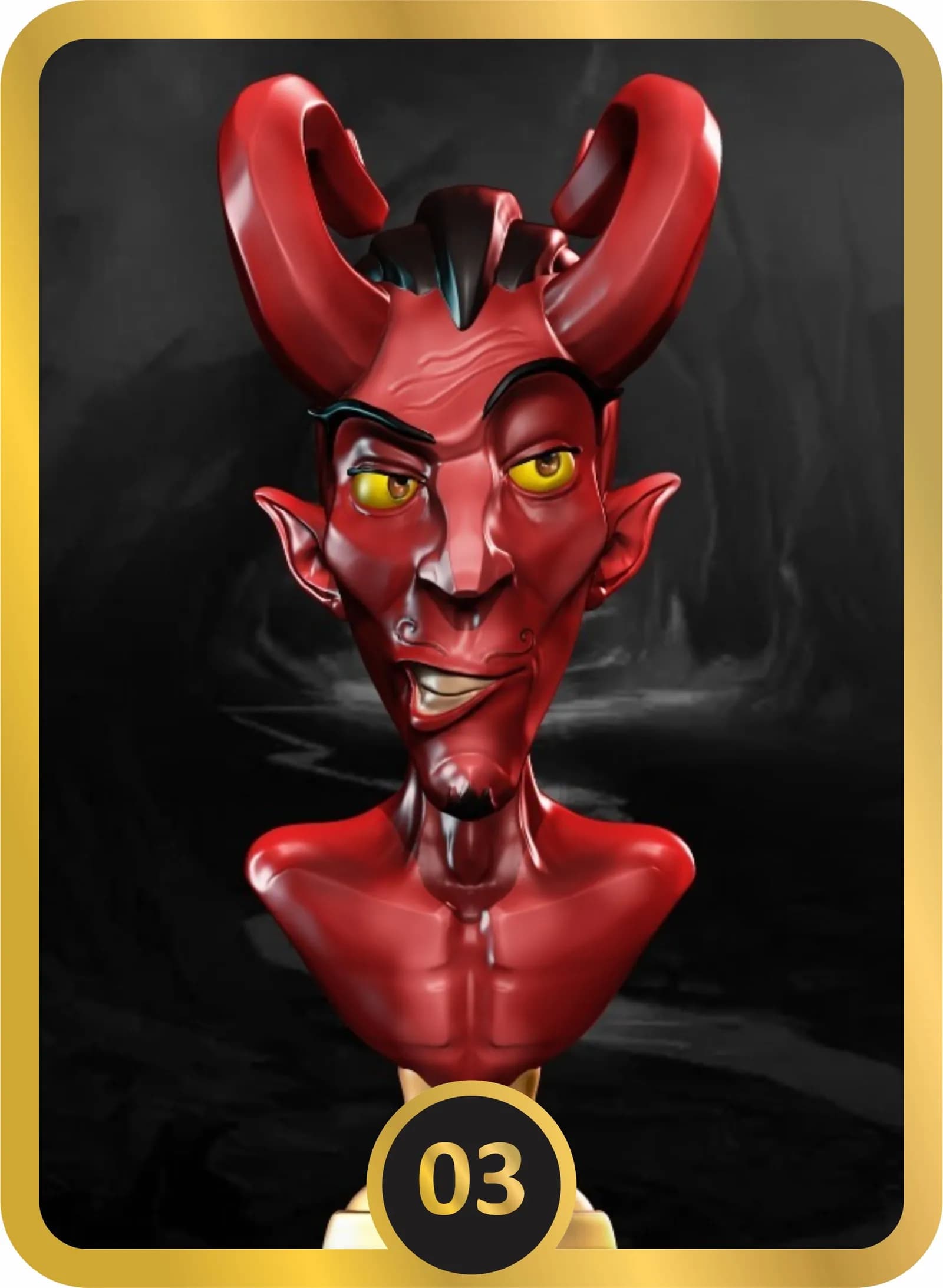 STL - Busto de Demonio Rojo Estilizado render 2