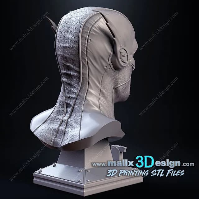 STL - Busto de Flash Estilo DC Comics render 2