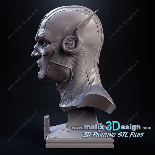 STL - Busto de Flash Estilo DC Comics render 3