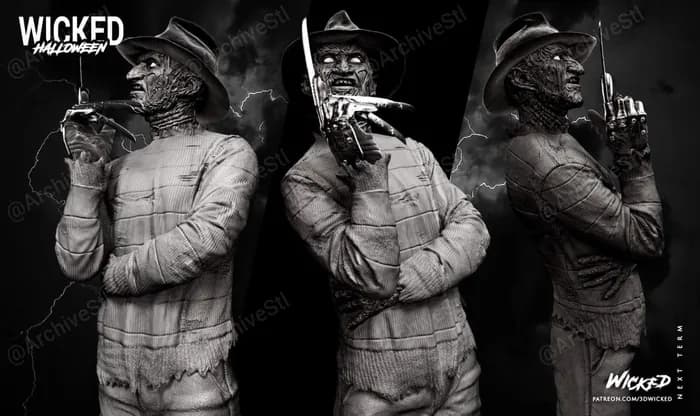 STL - Busto de Freddy Krueger 2 render 4