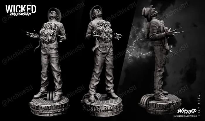 STL - Busto de Freddy Krueger 2 render 5