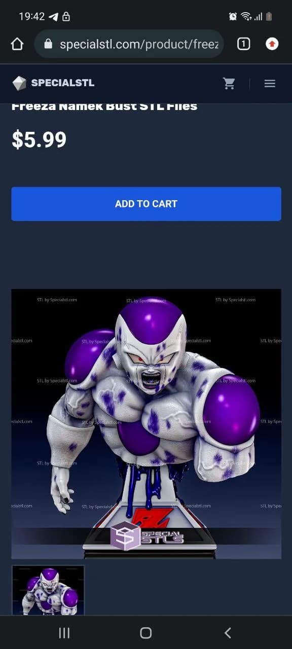 STL - Busto de Frieza de Dragon Ball Z