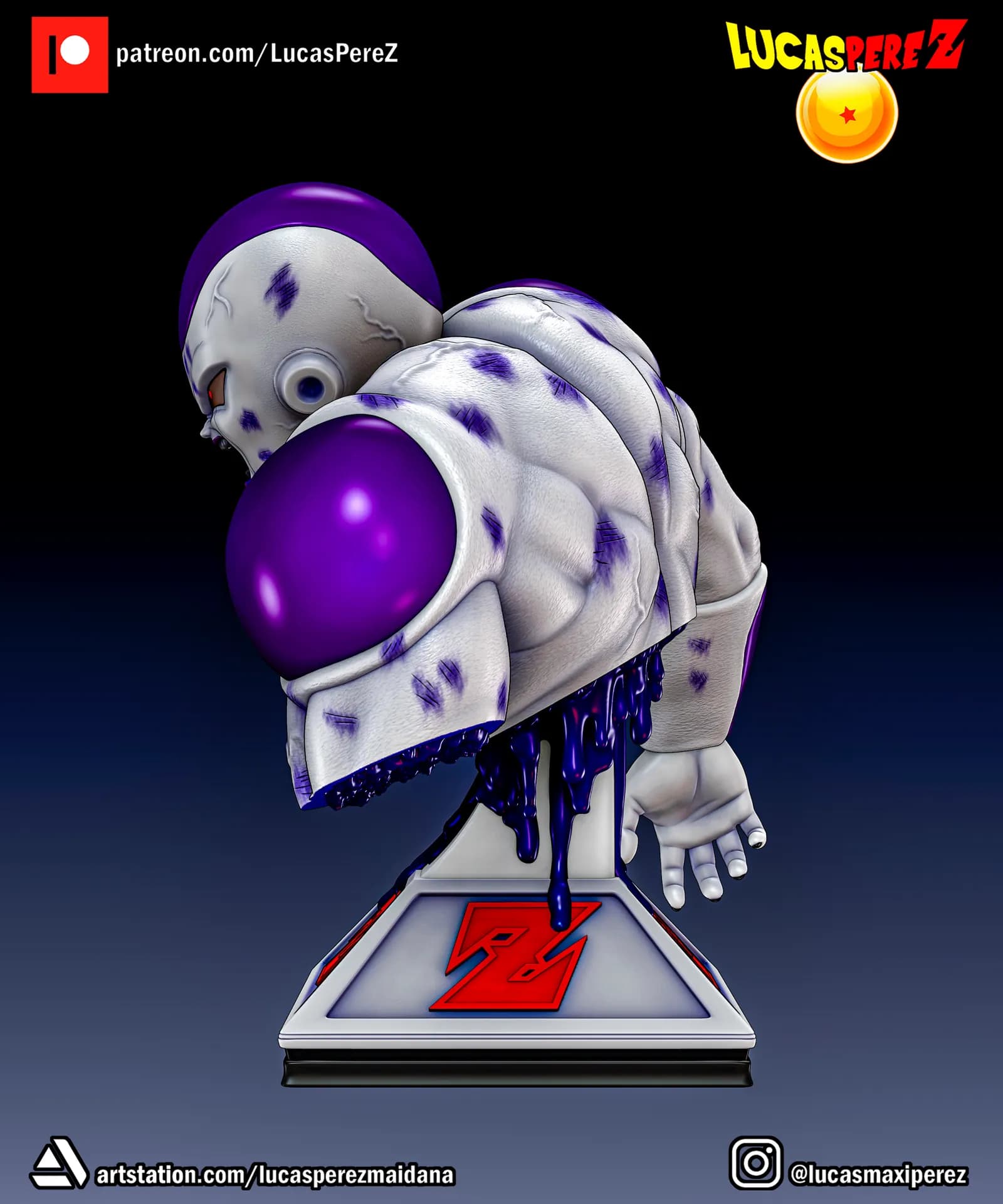 STL - Busto de Frieza de Dragon Ball Z render 4