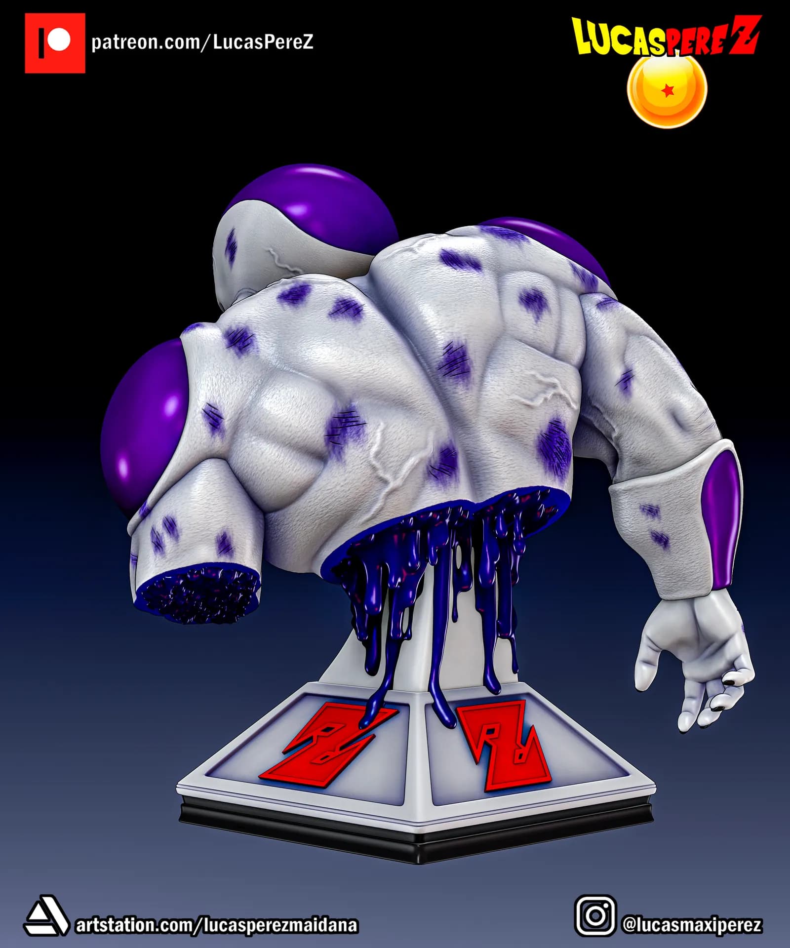 STL - Busto de Frieza de Dragon Ball Z render 5