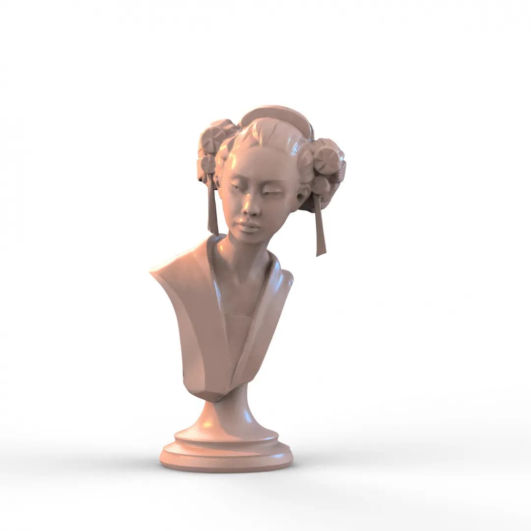 STL - Busto de Geisha render 2