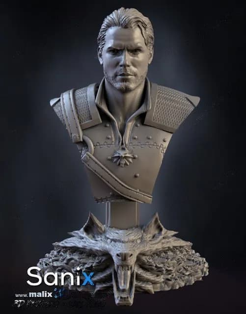 STL - Busto de Geralt de Rivia 4