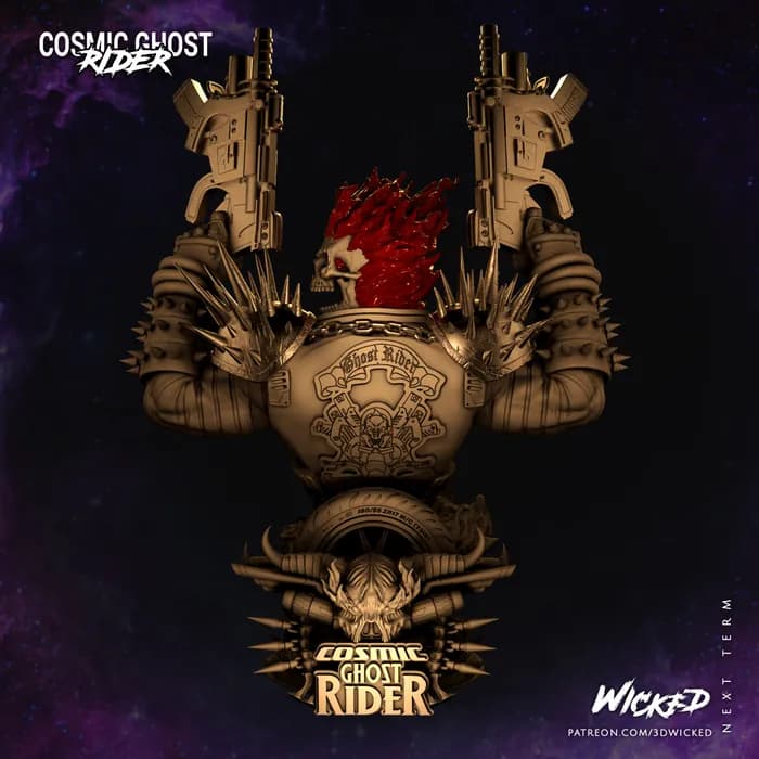 STL - Busto de Ghost Rider render 2