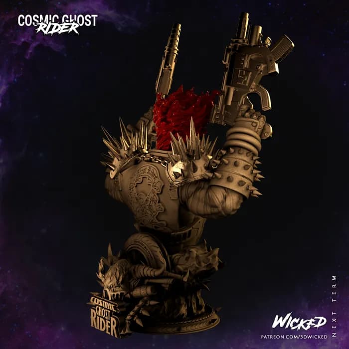 STL - Busto de Ghost Rider render 4