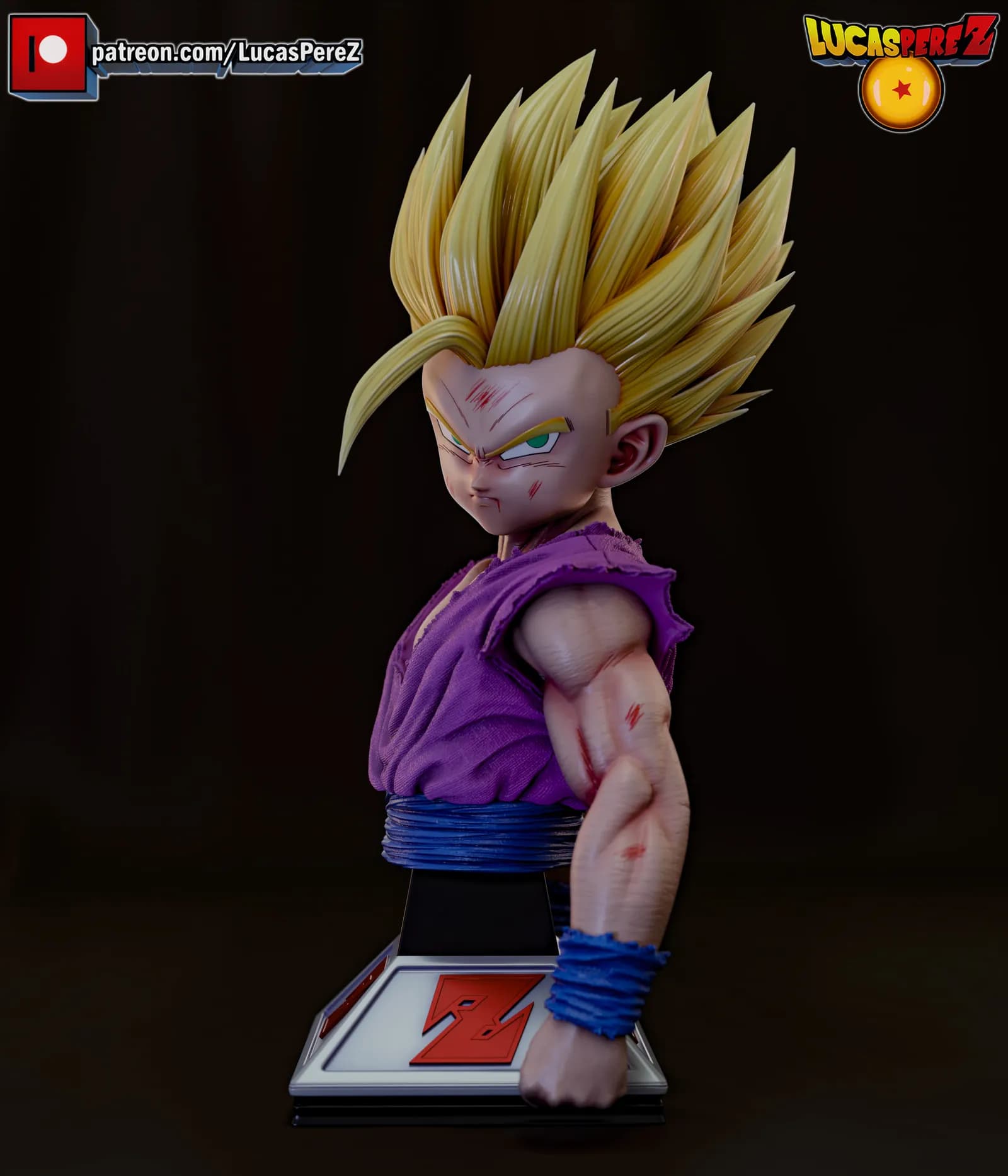 STL - Busto de Gohan render 2
