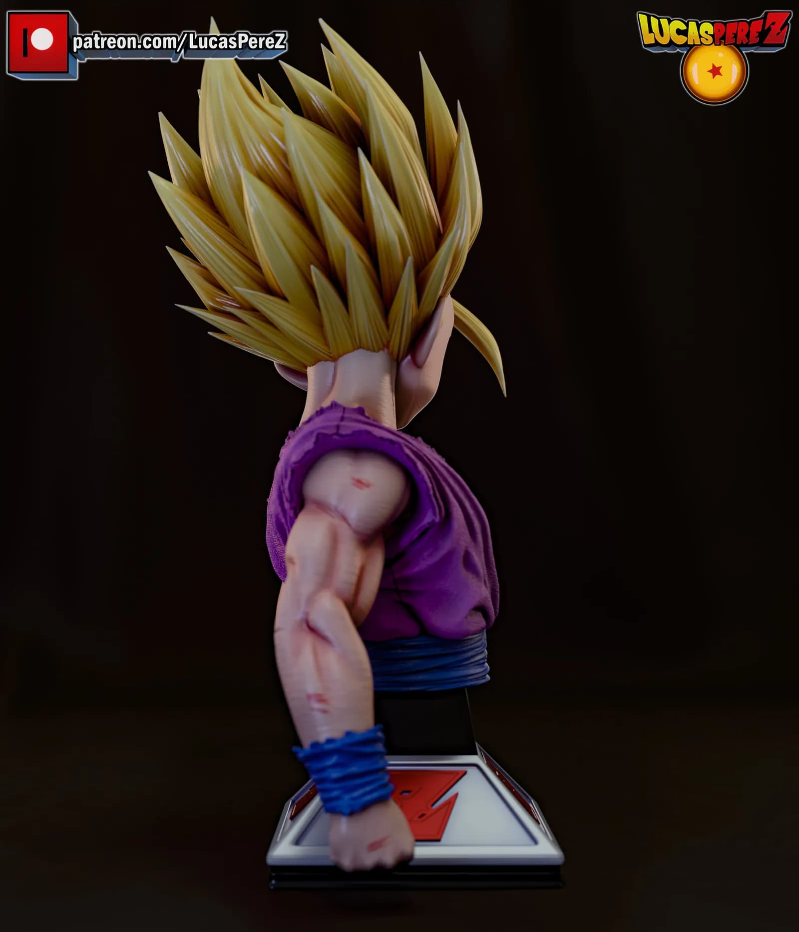 STL - Busto de Gohan render 5