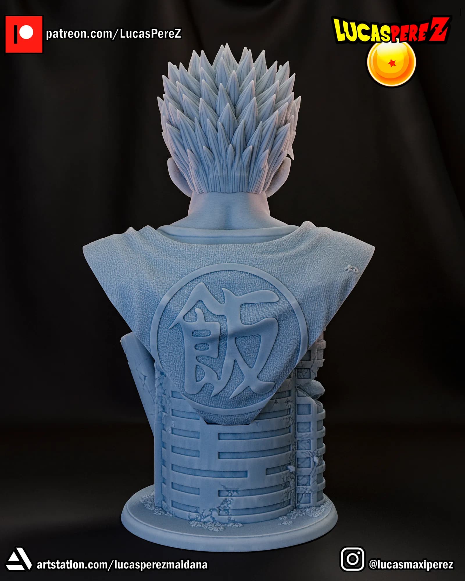STL - Busto de Gohan 2 render 4