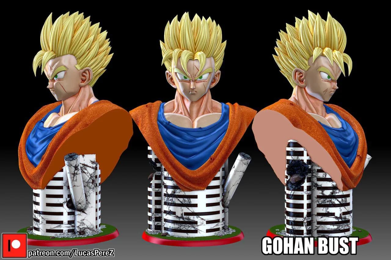 STL - Busto de Gohan 4