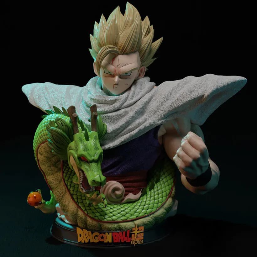 STL - Busto de Gohan con Shenron