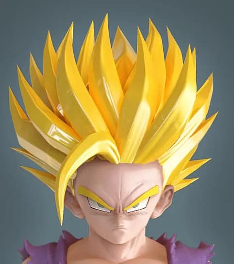 STL - Busto de Gohan Ssj Fase 2 render 2