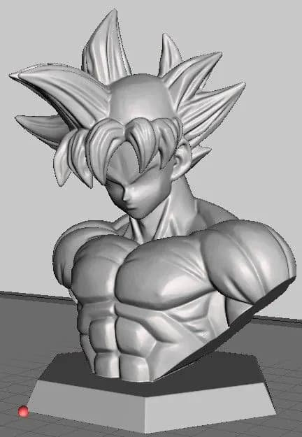STL - Busto de Goku en Ultra Instinto render 2