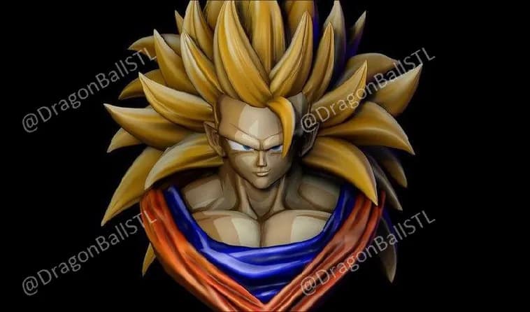 STL - Busto de Goku SSJ3