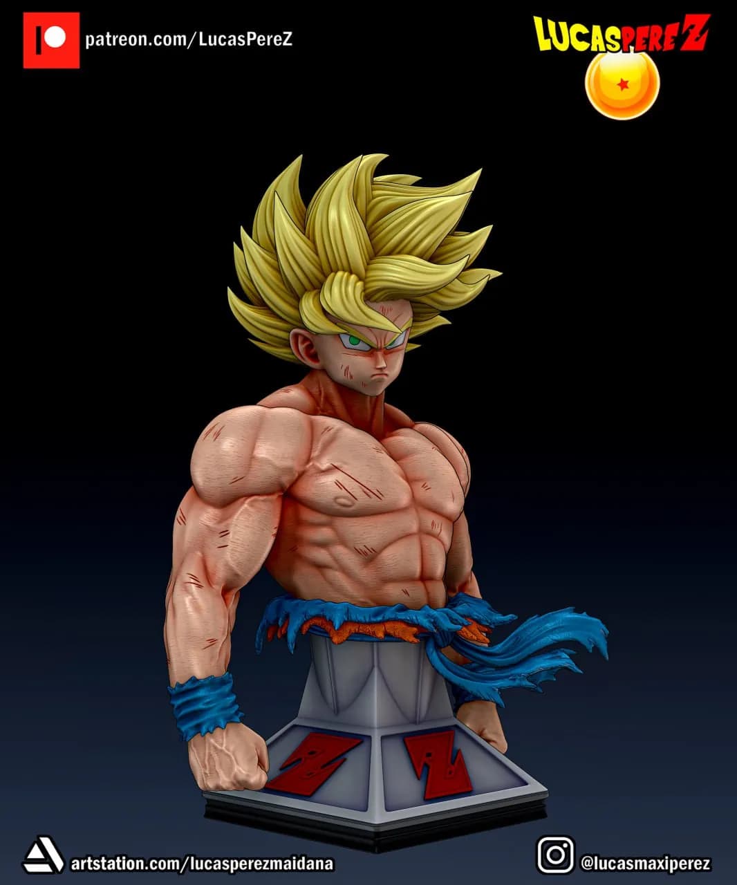 STL - Busto de Goku Super Saiyan