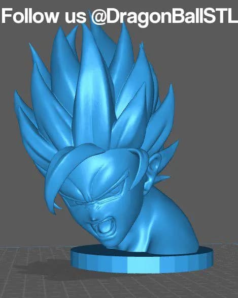 STL - Busto de Goku Super Saiyan Blue