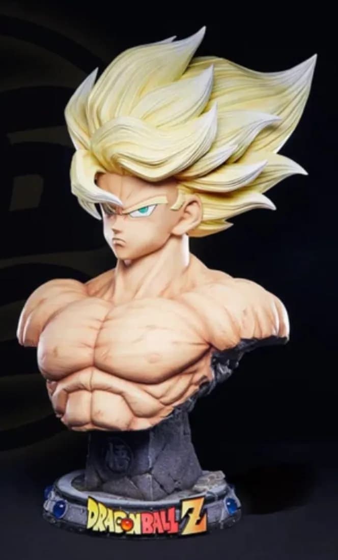 STL - Busto de Goku Super Saiyan Namek render 2
