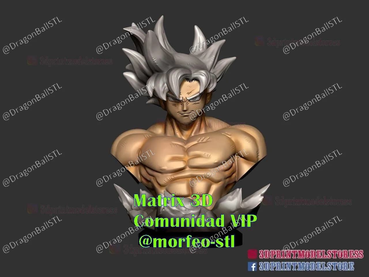STL - Busto de Goku Ultra Instinto