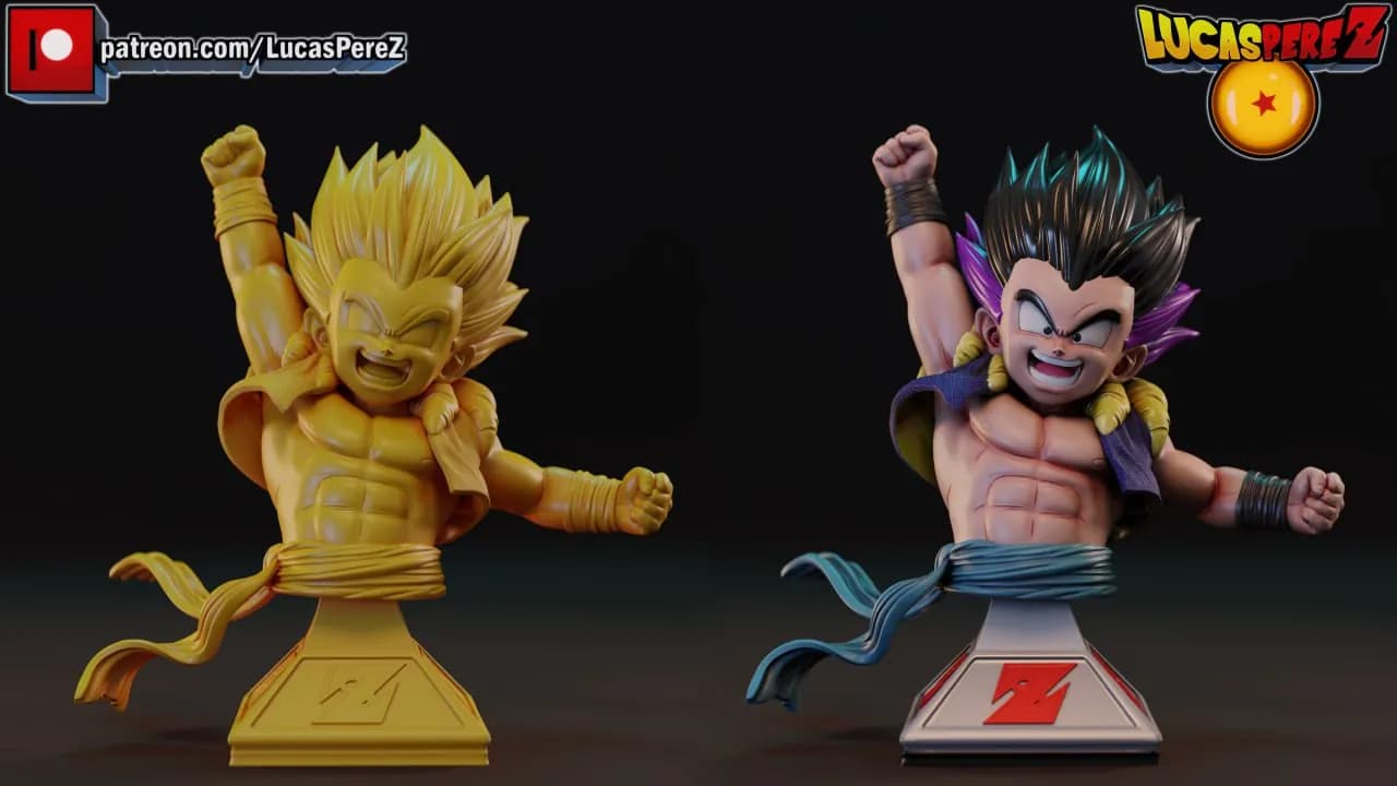 STL - Busto de Gotenks Super Saiyan