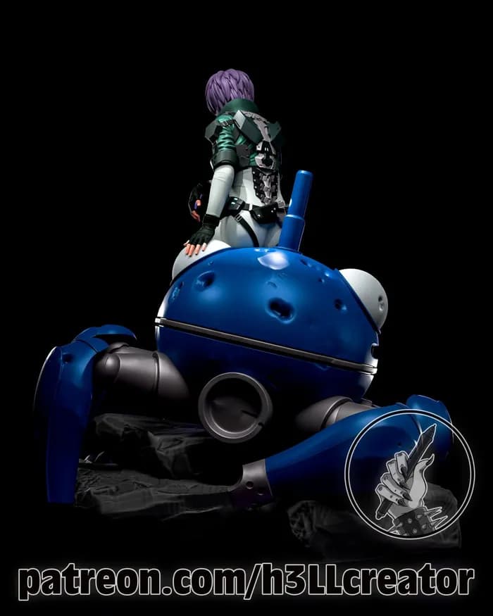 STL - Busto de guerrera futurista render 3