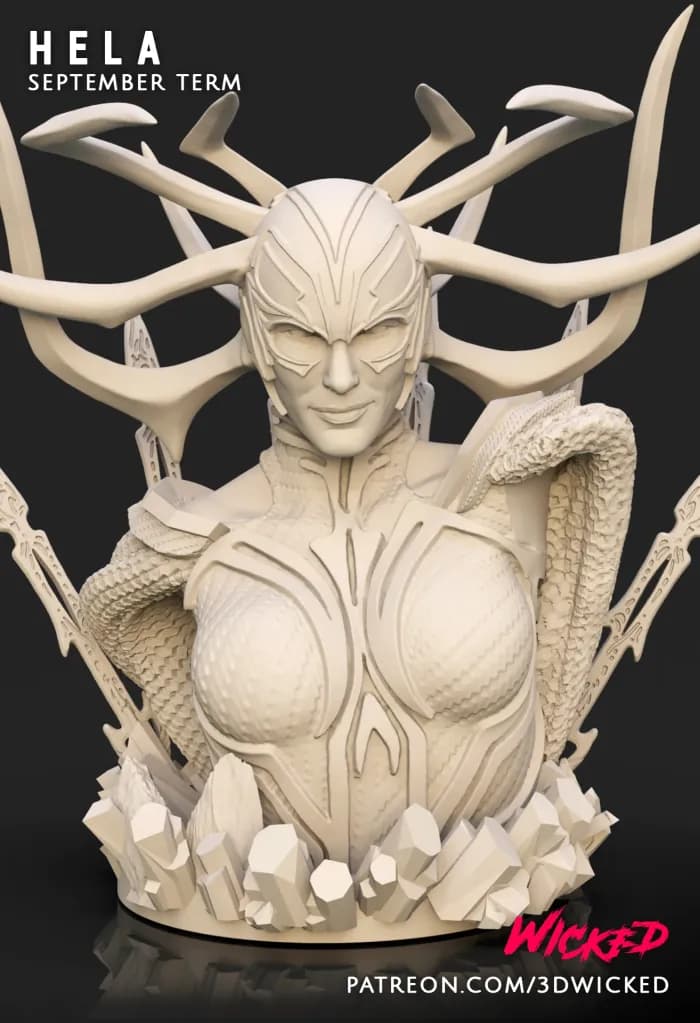 STL - Busto de Hela render 4
