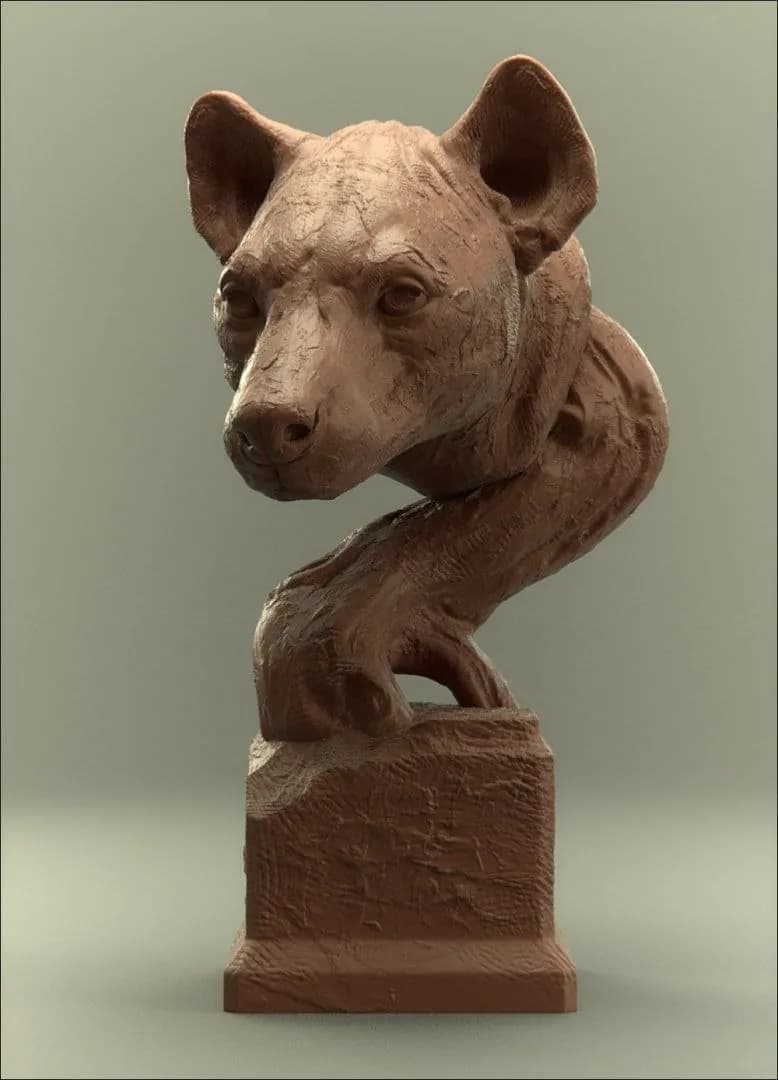 STL - Busto de Hiena Realista