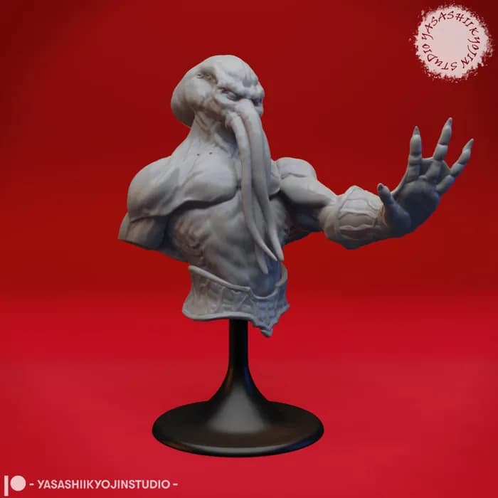 STL - Busto de Illithid render 3