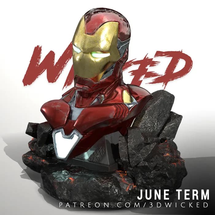 STL - Busto de Iron Man 2 render 2