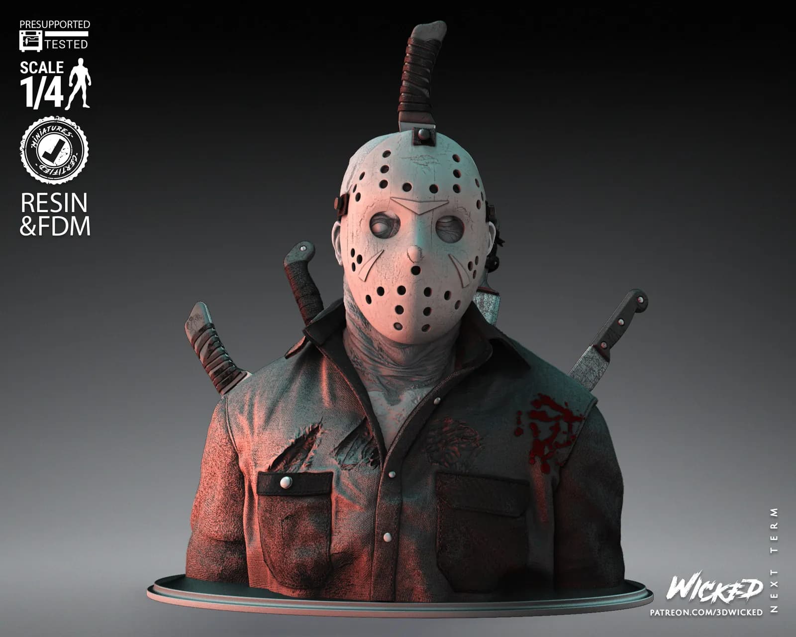 STL - Busto de Jason Voorhees 3 render 2