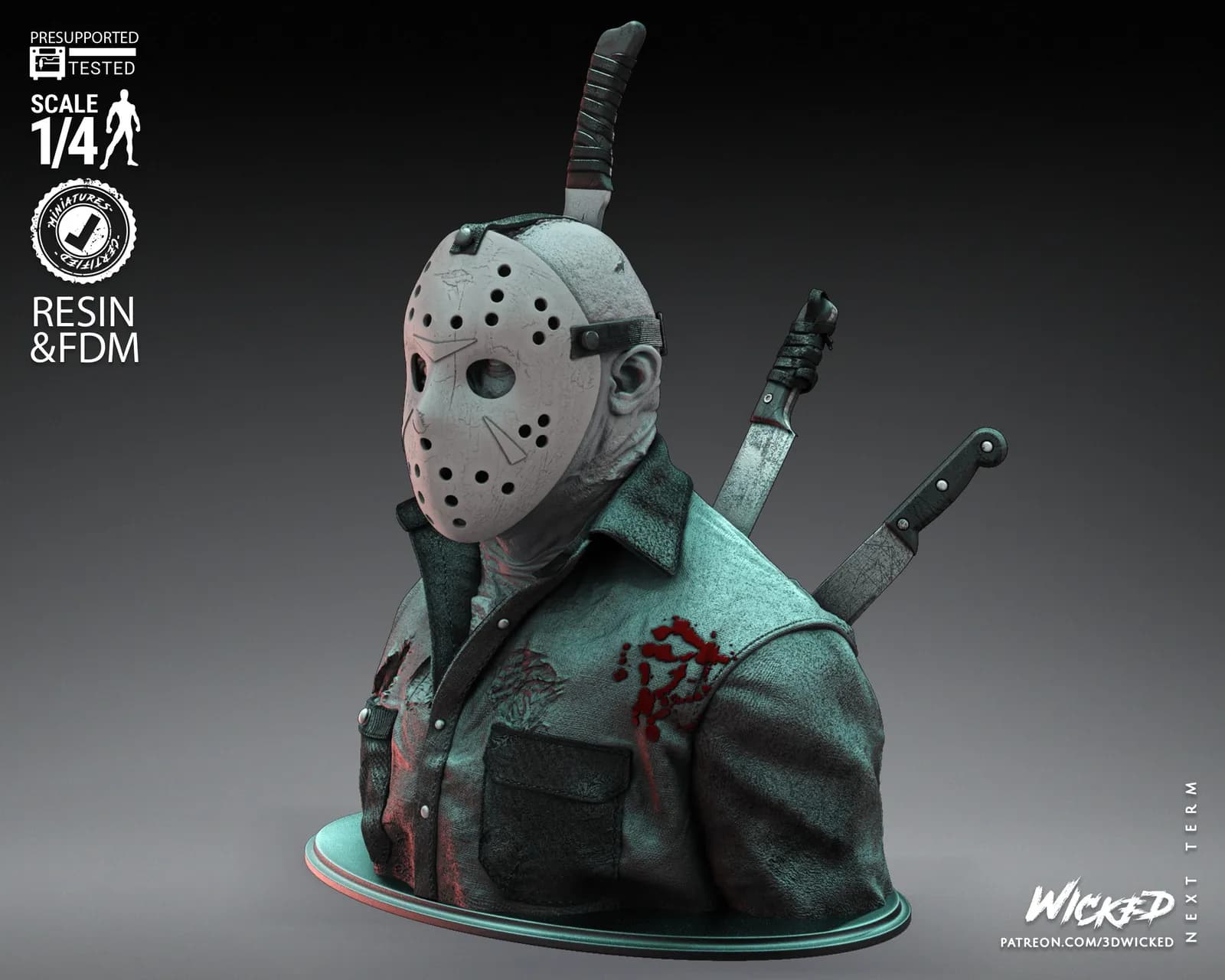 STL - Busto de Jason Voorhees 3 render 4