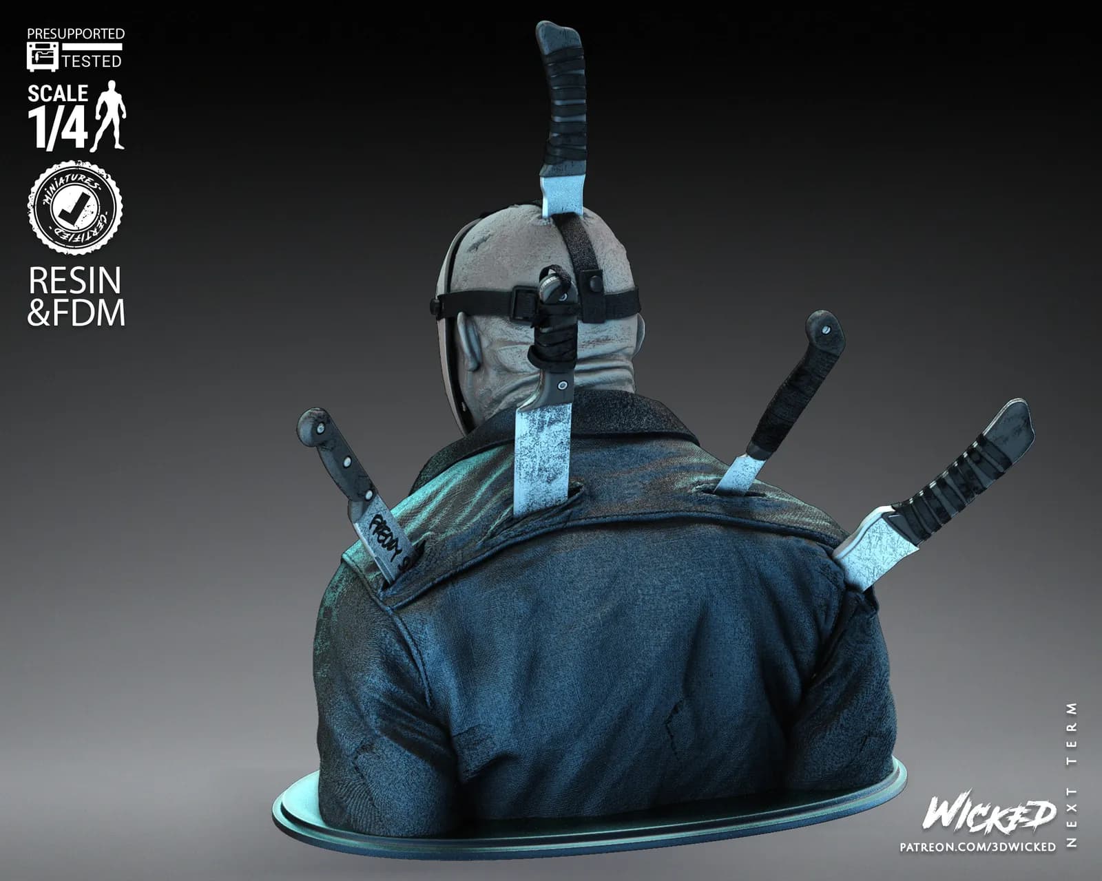 STL - Busto de Jason Voorhees 3 render 5