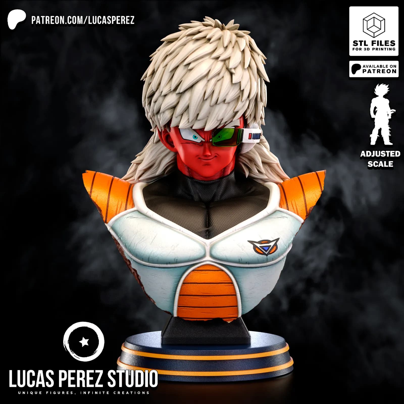 STL - Busto de Jeice de Dragon Ball Z render 3