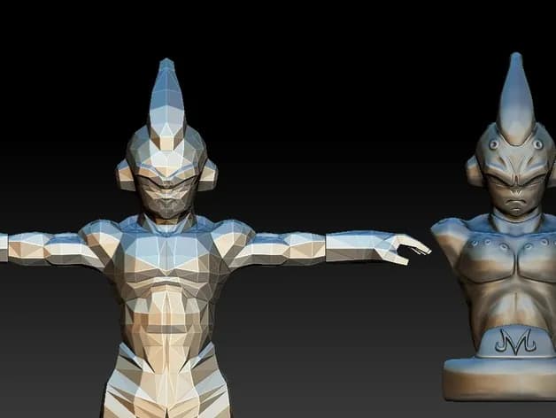 STL - Busto de Kid Buu render 2