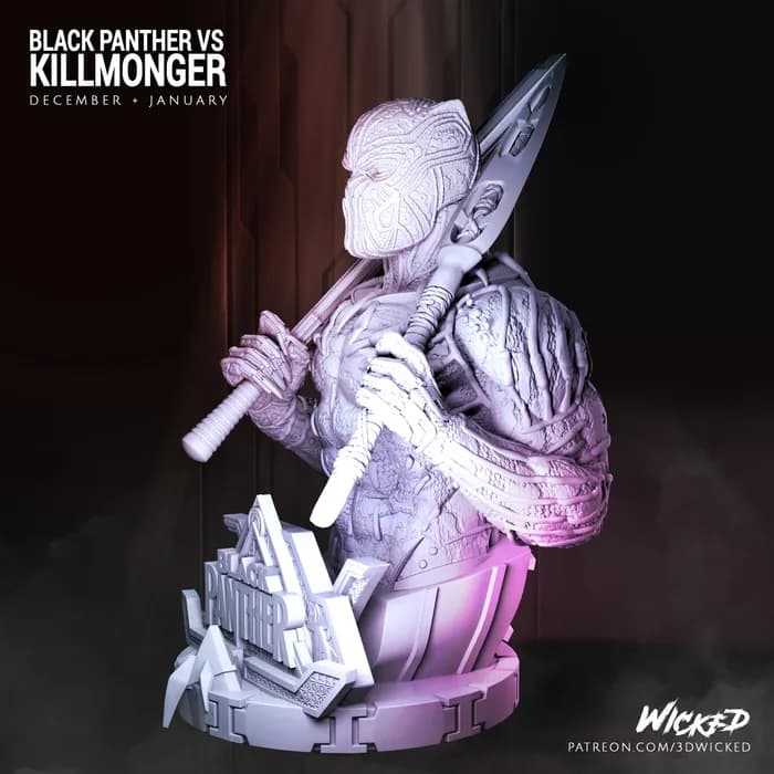 STL - Busto de Killmonger render 3