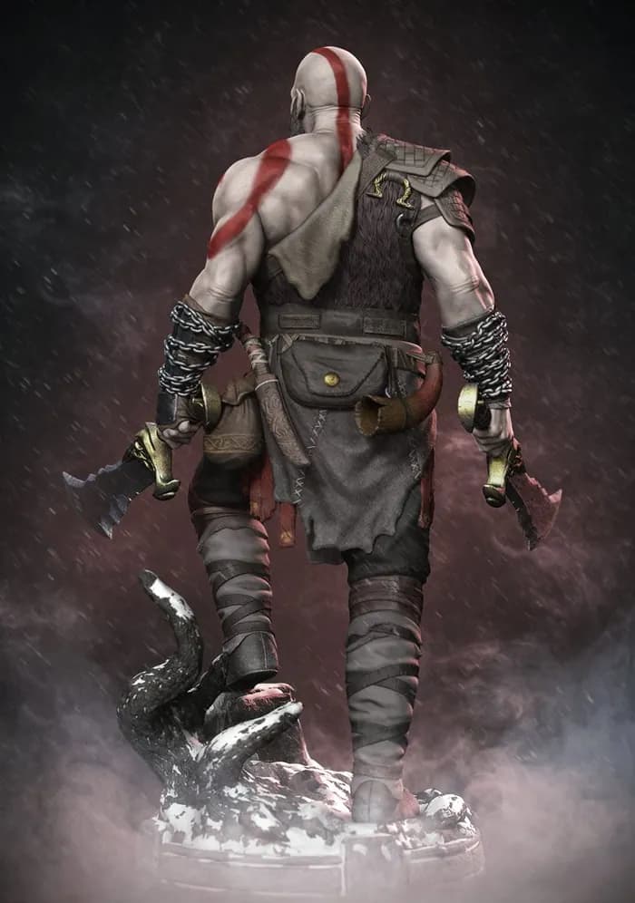STL - Busto de Kratos (God of War) render 3
