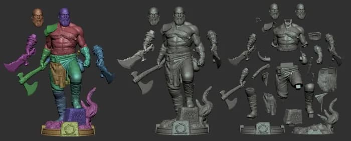 STL - Busto de Kratos (God of War) render 4