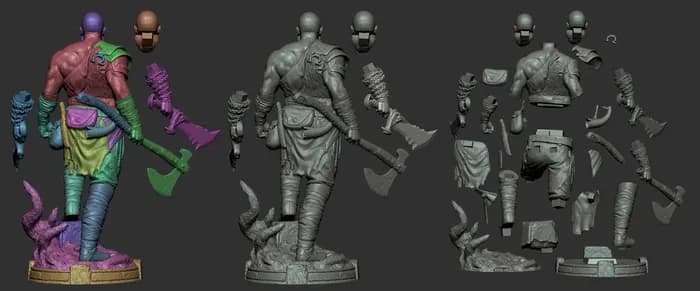 STL - Busto de Kratos (God of War) render 5