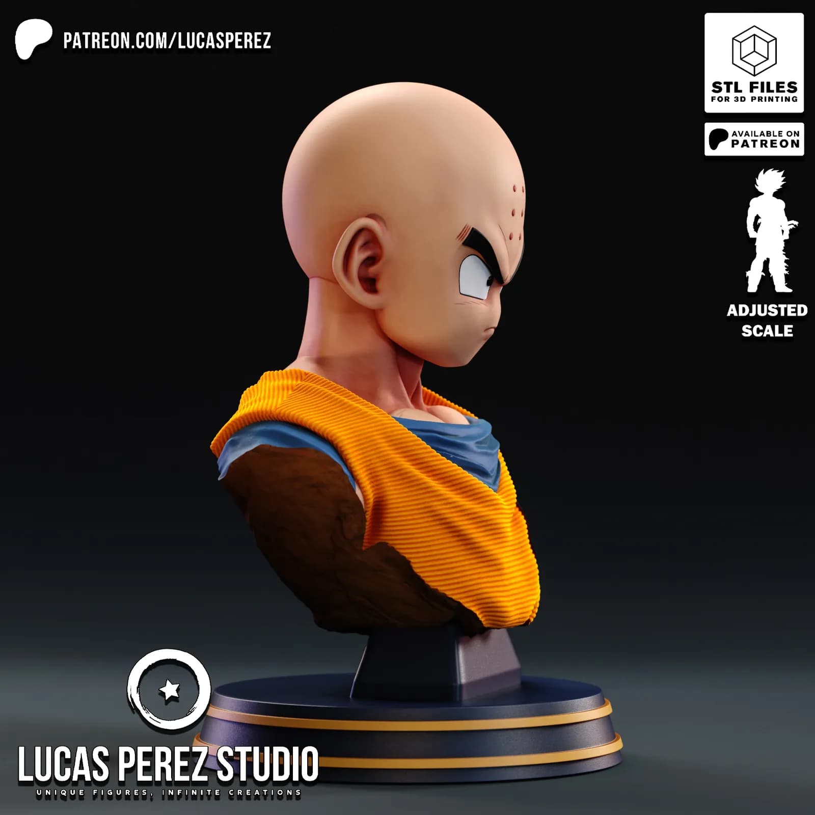 STL - Busto de Krilin render 4