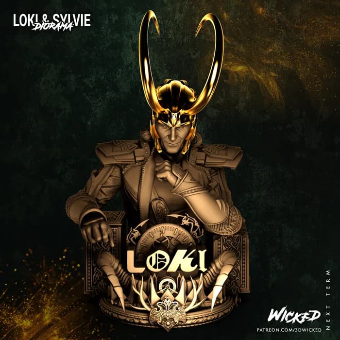 STL - Busto de Loki 2 render 3