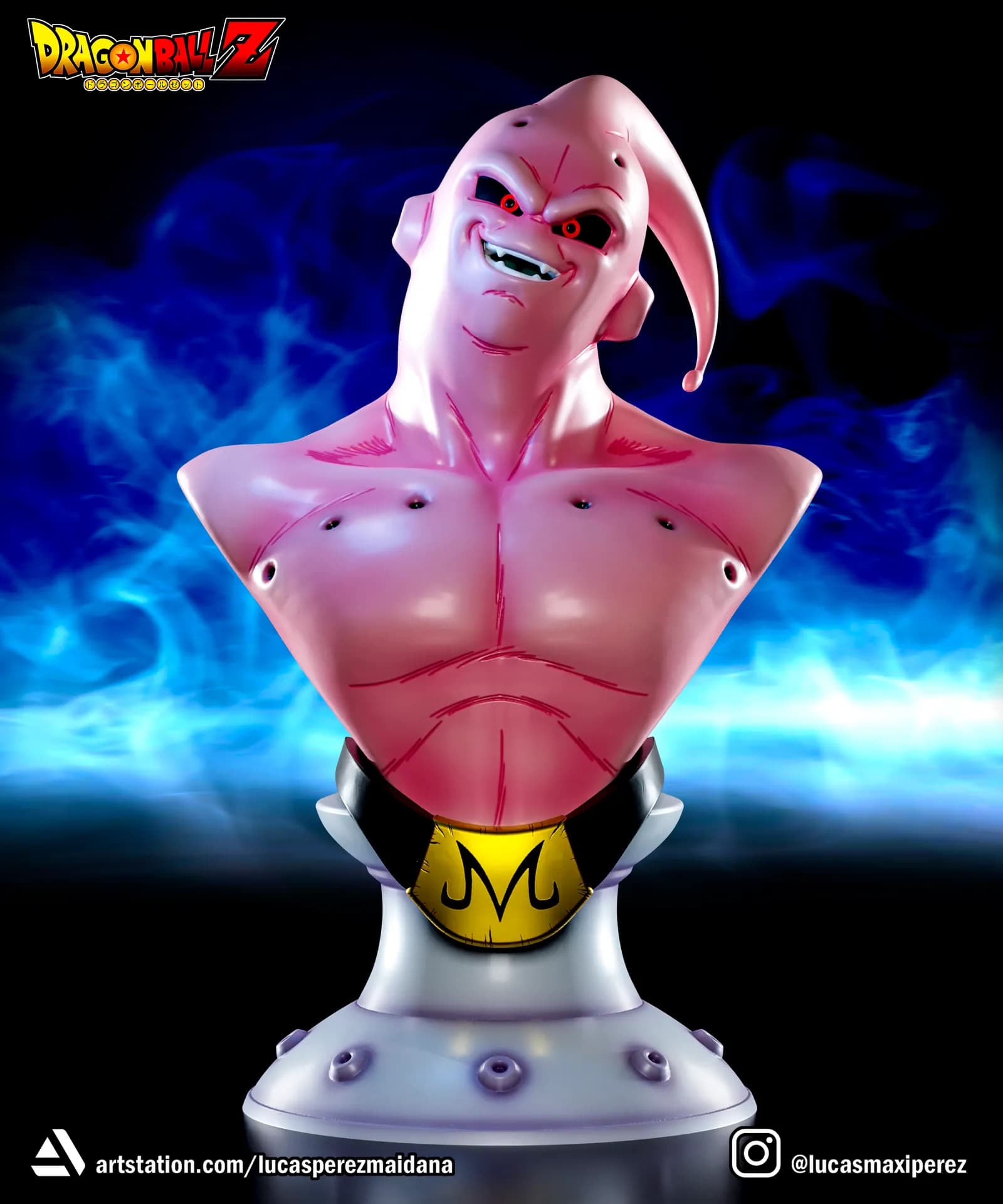 STL - Busto de Majin Buu 4 render 3