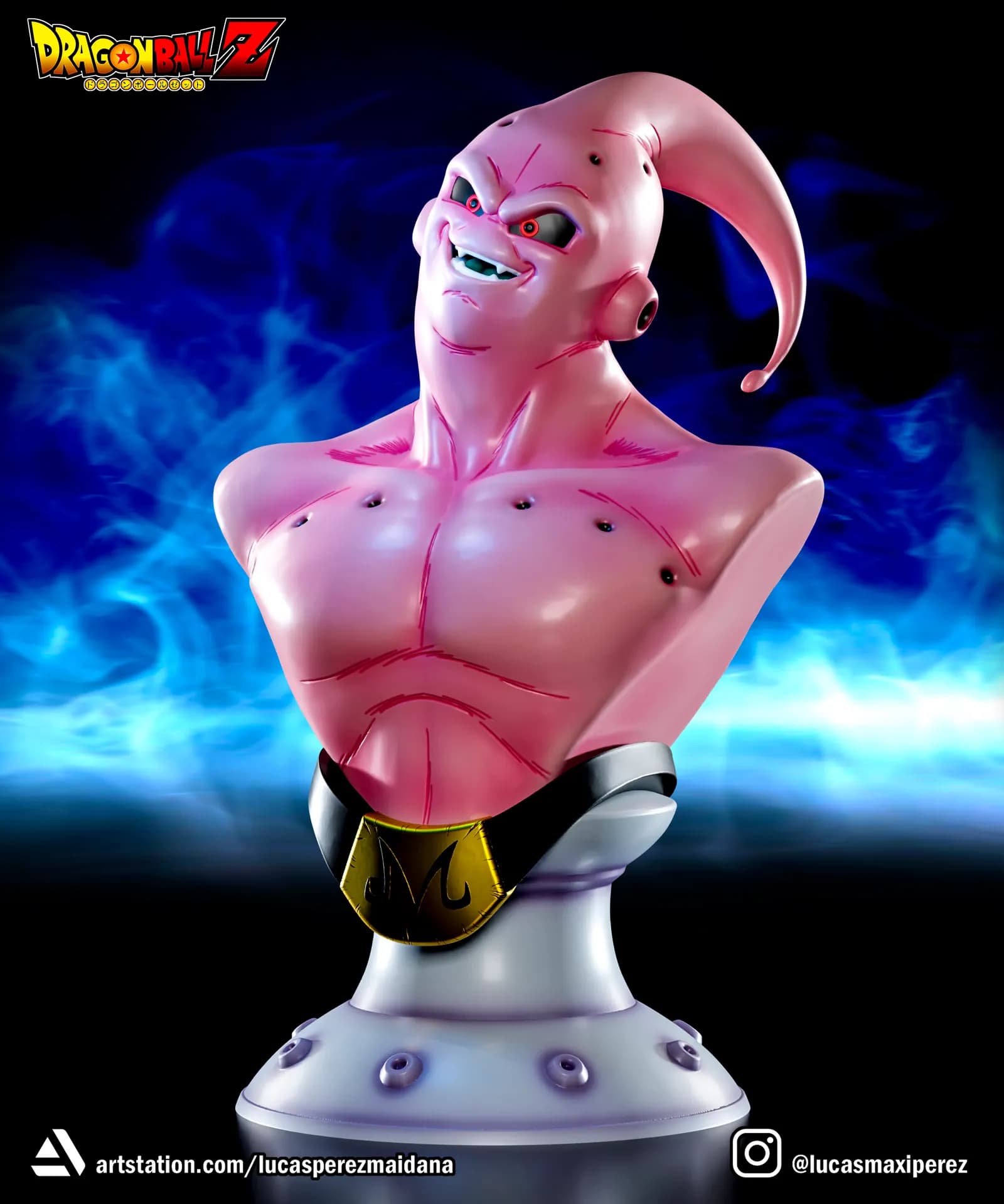 STL - Busto de Majin Buu 4 render 4