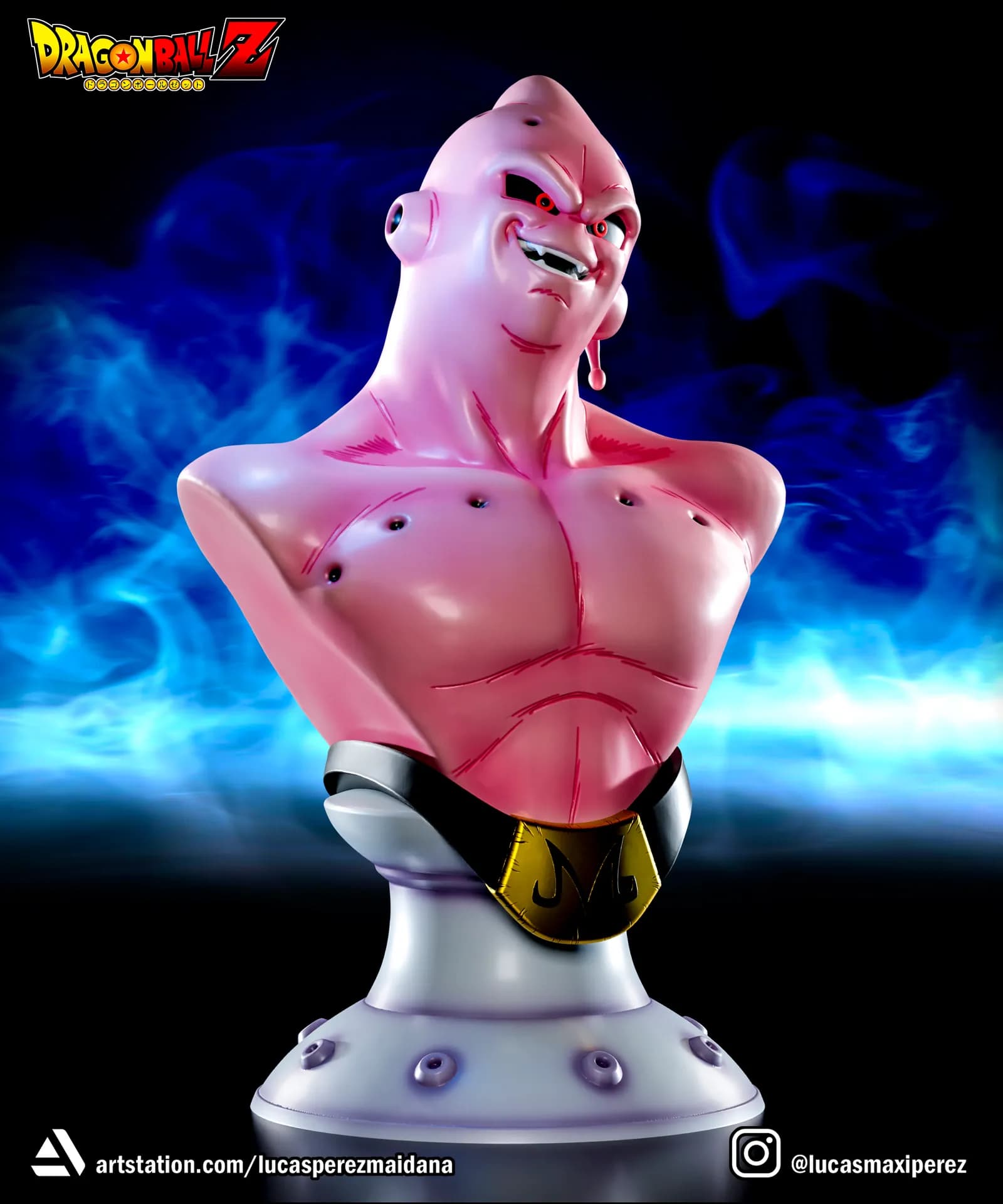 STL - Busto de Majin Buu 4 render 5