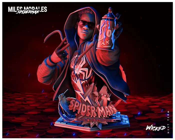 STL - Busto de Miles Morales render 2