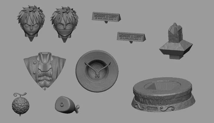 STL - Busto de Monkey D. Luffy 2 render 3