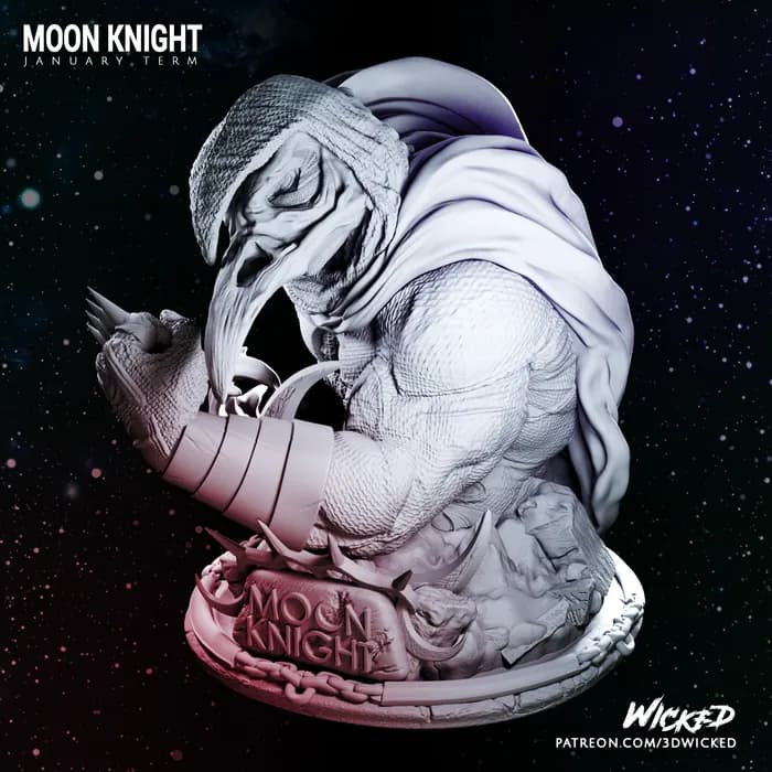 STL - Busto de Moon Knight render 2