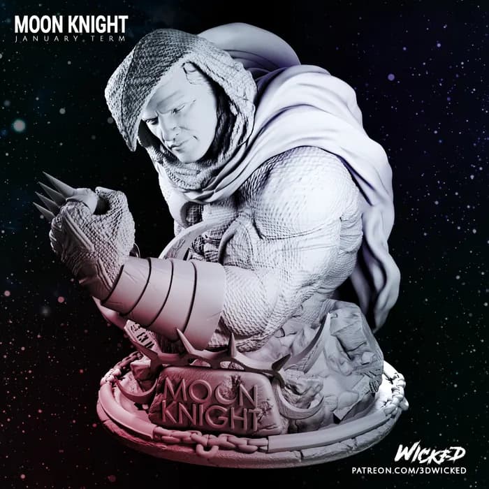 STL - Busto de Moon Knight render 3