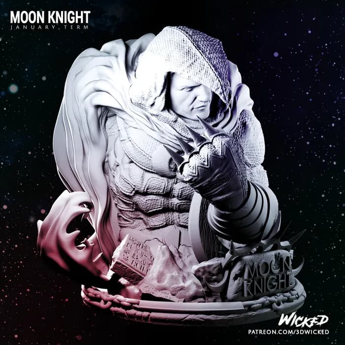 STL - Busto de Moon Knight render 4
